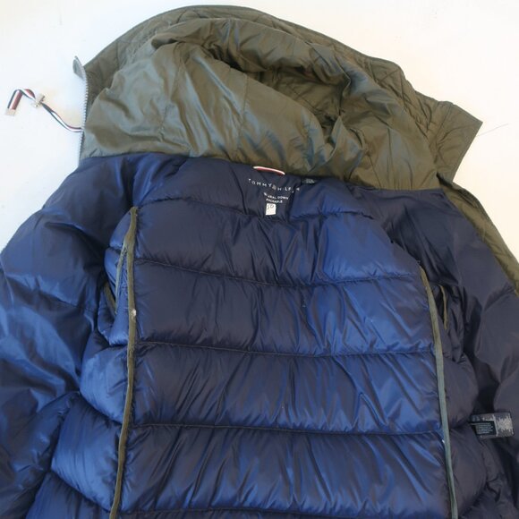 Womens Tommy Hilfiger Green Hooded Down Packable Jacket L - Picture 8 of 9